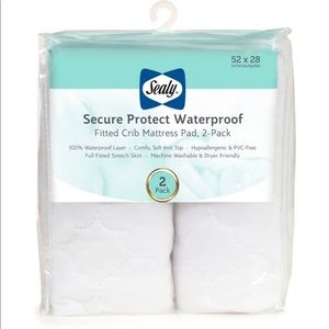 Sealy Secure Protect Waterproof Crib & Toddler Mattress Pads - 2pk